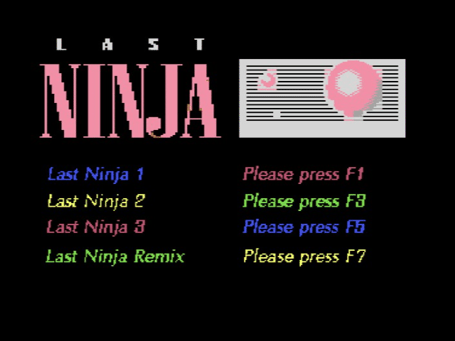 Last Ninja title screen for Commodore 64